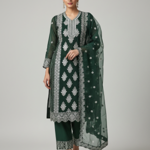প্রিমিয়াম জর্জেট পিত সবুজ