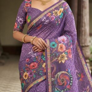 সুতি ডিজিটাল প্রিন্ট শাড়ি ০০৪