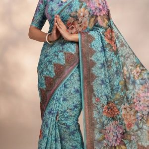 সুতি ডিজিটাল প্রিন্ট শাড়ি ১৪