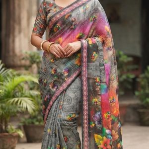 সুতি ডিজিটাল প্রিন্ট শাড়ি ০০৮